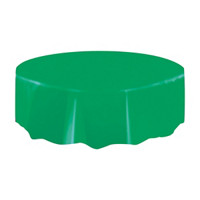 321 Party! Round Plastic Green Tablecloth, 84 in