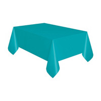 321 Party! Plastic Teal Tablecloth, 54 in x 108 in