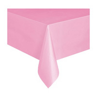 321 Party! Plastic Light Pink Tablecloth, 54 in x 108 in