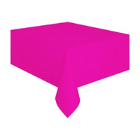 321 Party! Plastic Hot Pink Tablecloth, 54 in x 108 in