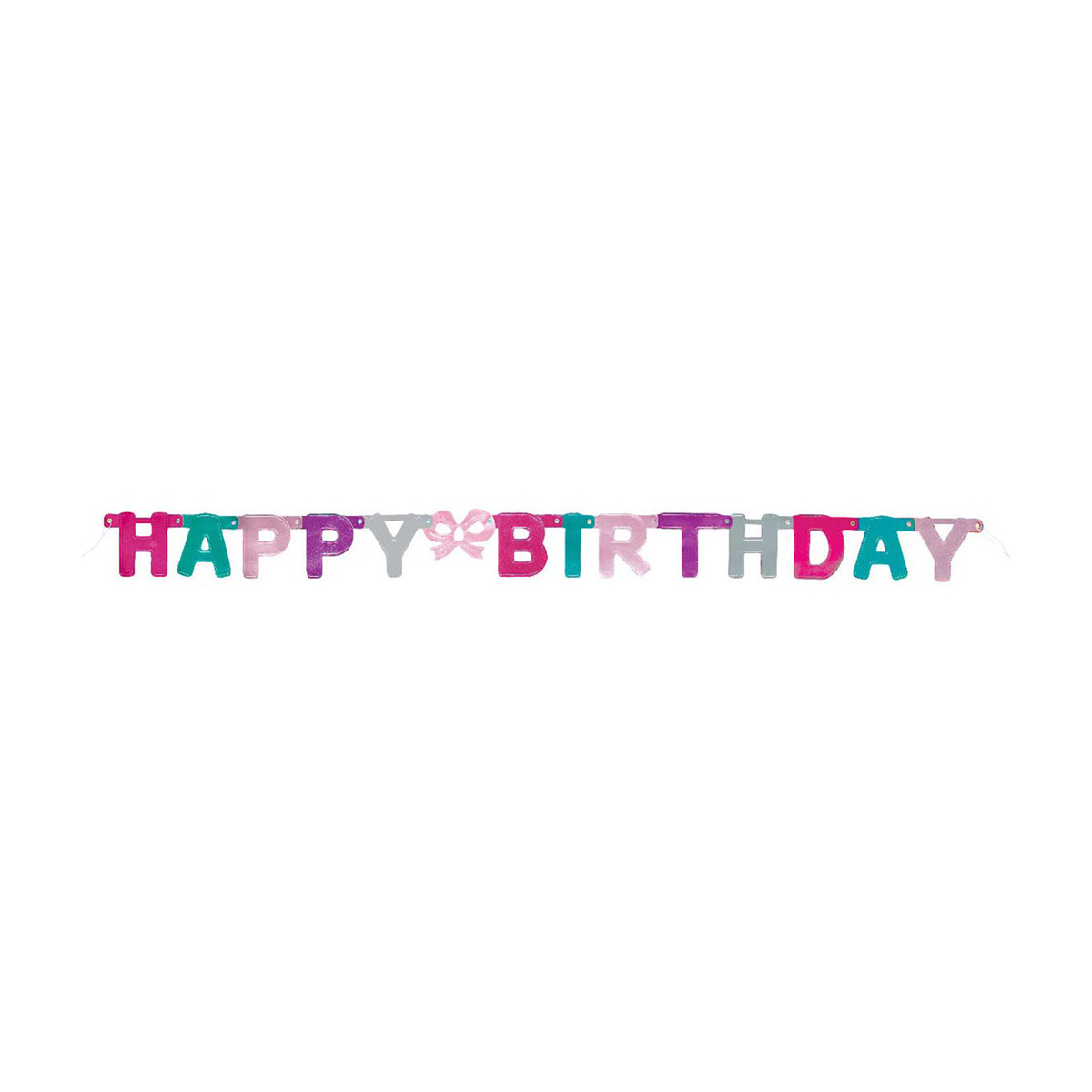 321 Party! Pink, Purple, & Teal Happy Birthday Banner, 4 ft