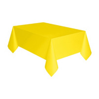 321 Party! Plastic Neon Yellow Tablecloth, 54 in x 108 in