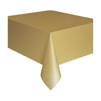 Plastic Tablecloth, Gold, 54 in x 108 in