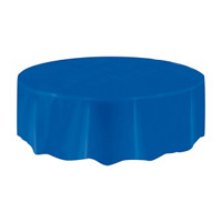 321 Party! Round Plastic Royal Blue Tablecloth, 84 in