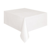 321 Party! Plastic White Tablecloth, 54 in x 108 in