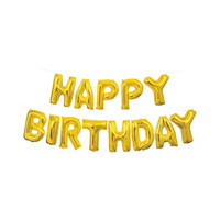 321 Party! Gold Foil "HAPPY BIRTHDAY" Letter Balloon Banner Kit
