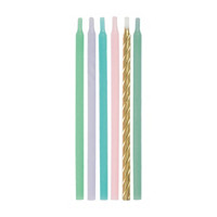 321 Party! Pastel & Metallic Birthday Candles, Assorted,