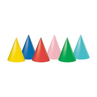 321 Party! Colorful Party Hats, Assorted, 6 ct