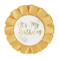 321 Party! Foil Gold "It's My Birthday” Badge