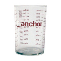 Glass Measuring Cup with Red Decoration, 5 Ounce