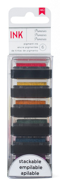 American Crafts Mini Stamp Pad Set, 6 Colors