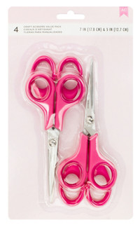 American Crafts Pink Craft Scissors, 4 Pack