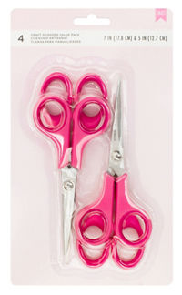 American Crafts Pink Craft Scissors, 4 Pack