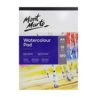 Mont Marte Watercolour Pad German Paper A4 180gsm, 15 Sheets