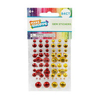 Make Shoppe Gemstone Sticker, Red & Orange, 84 Count, Multi Size