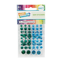 Make Shoppe Gemstone Sticker, Green & Blue, 84 Count, Multi Size