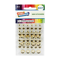 Make Shoppe Gemstone Sticker, Gold, 84 Count, Multi Size