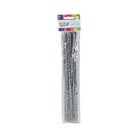 Make Shoppe Tinsel Chenille Stem, Silver, 30 Count, 6Mm X 12Inch