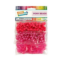 Make Shoppe Pony Beads, Pink, 1.8oz