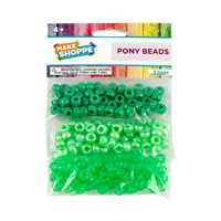 Make Shoppe Pony Beads, Green, 1.8oz