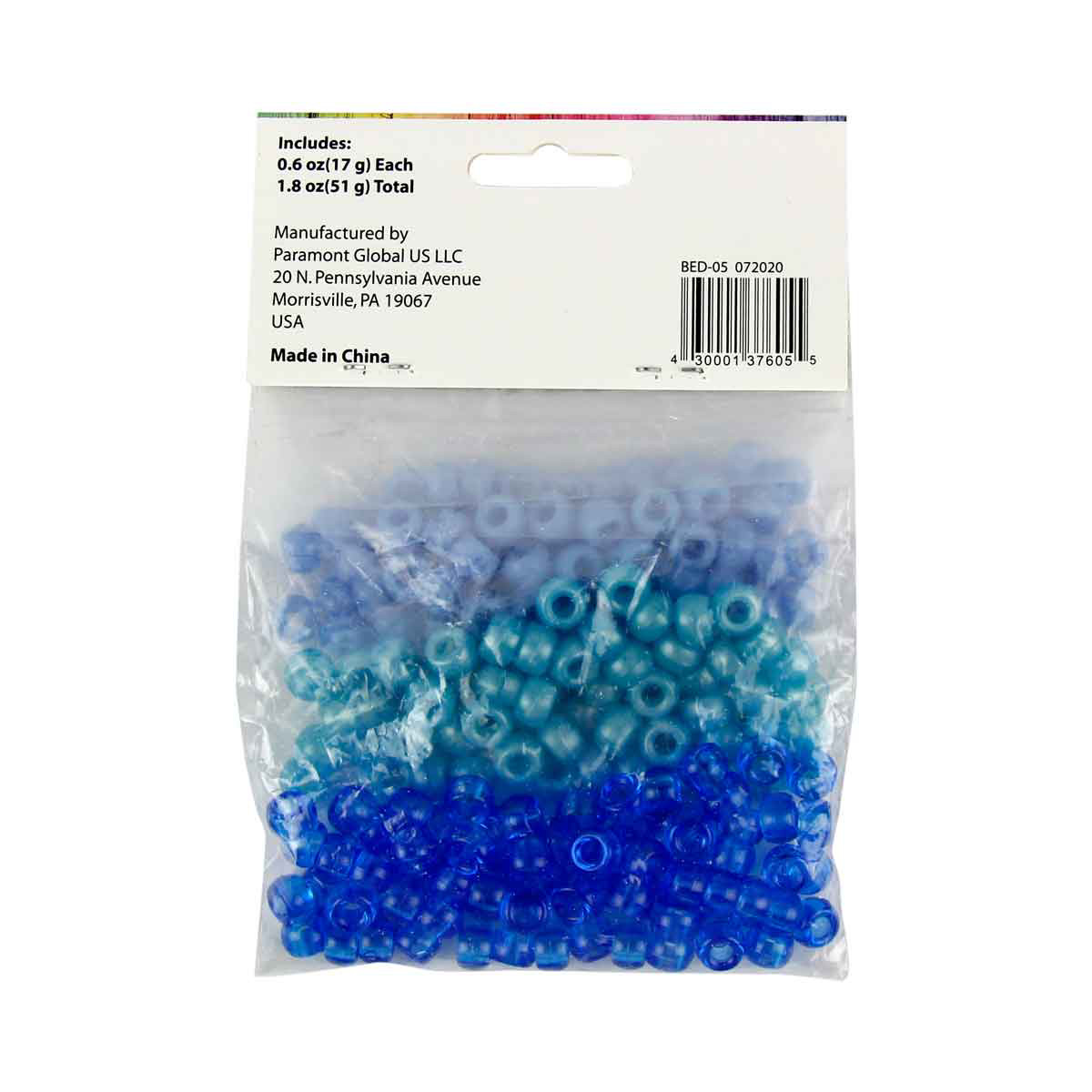 30 - Transparent Ice Blue Pony Beads