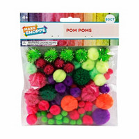 Make Shoppe Pom Pom, Neon Soft Pluffy Yarn, 80 Count