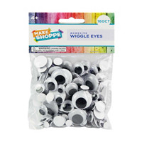 Make Shoppe Wiggle Eyes Self-Adhesive, Black On White, 160 Count