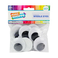 Make Shoppe Wiggle Eyes Self-Adhesive, Black On White, 1.5Inch, 12 Count