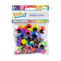 Make Shoppe Wiggle Eyes Self-Adhesive, Multi Color, 160 Count