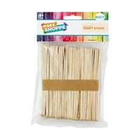 Make Shoppe Normal Craft Sticks, Natural, 80 Count, 0.39 X 4.5In