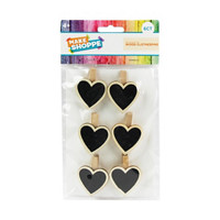 Make Shoppe Chalkboard Clothespins, Heart, 6 Pack