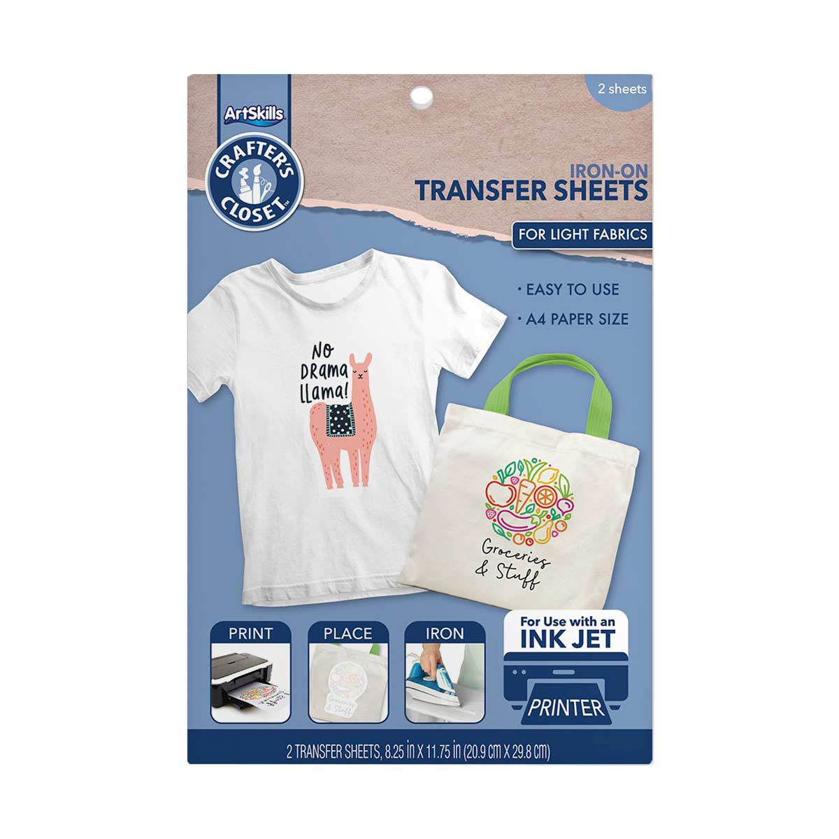 Crafter's Closet 8.5 x 11 Printable Iron On Transfer Sheets, 2 Count