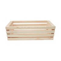 Crafter's Closet Unfinished Wood Crate with Handle Holes,