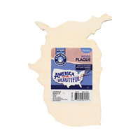 Crafter's Closet Patriotic Shape of USA Unfinished Wood Shape Cutout Plaque Sign, 6.8" x 10"