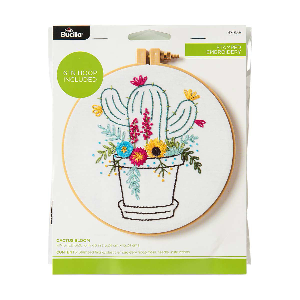 Bucilla Cactus Bloom Stamped Embroidery Kit