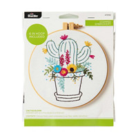 Bucilla Cactus Bloom Stamped Embroidery Kit, 6 in.