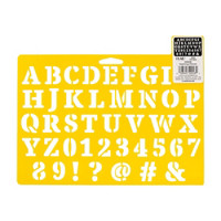 Plaid Serif Font Alphabet Stencil, 7 x 10 in.