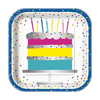 7" Foil Silver Style Birthday Paper Plates, 10 Count