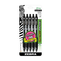 Z-Grip Retractable Ballpoint Pen, 1.0mm Black, 5 Pack