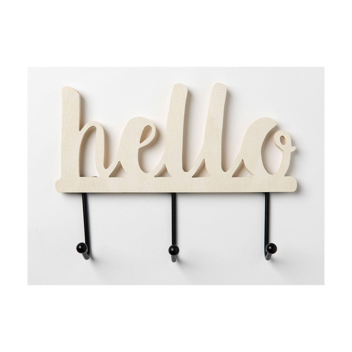 Plaid Hello Key Holder Plaque, 9.9" x 7.5"