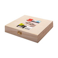 Plaid Unpainted Wood Cigar Box, 8.5" x 8" x 1.75"