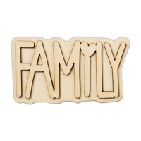 Plaid Unpainted Wooden Family Layered Shape, 2.125 x 4 in.