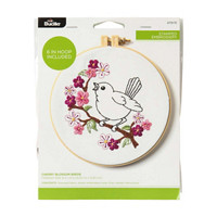 Bucilla Stamped Embroidery Kit, Cherry Blossom Birdie, 6