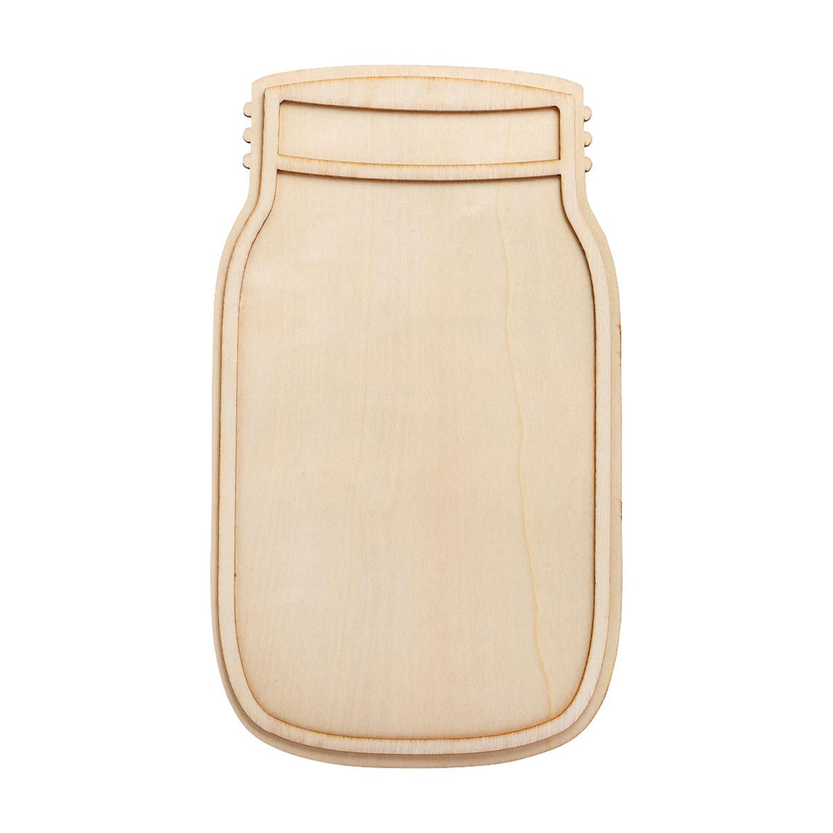 Plaid Mason Jar Wooden Layered Shape, 10" x 5.8"