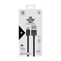 Gentek USB Lightning Cable, 6 ft.