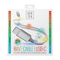 Gentek Sound-Sensing LED-Charging USB-C Cable, 4 ft.