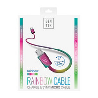 Gentek Micro-USB Rainbow Cable, 4 ft.