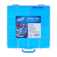 Utility and Craft Storage Box with Adjustable Dividers