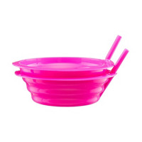 Plastic Sip a Bowl with Straw, Pack of 2