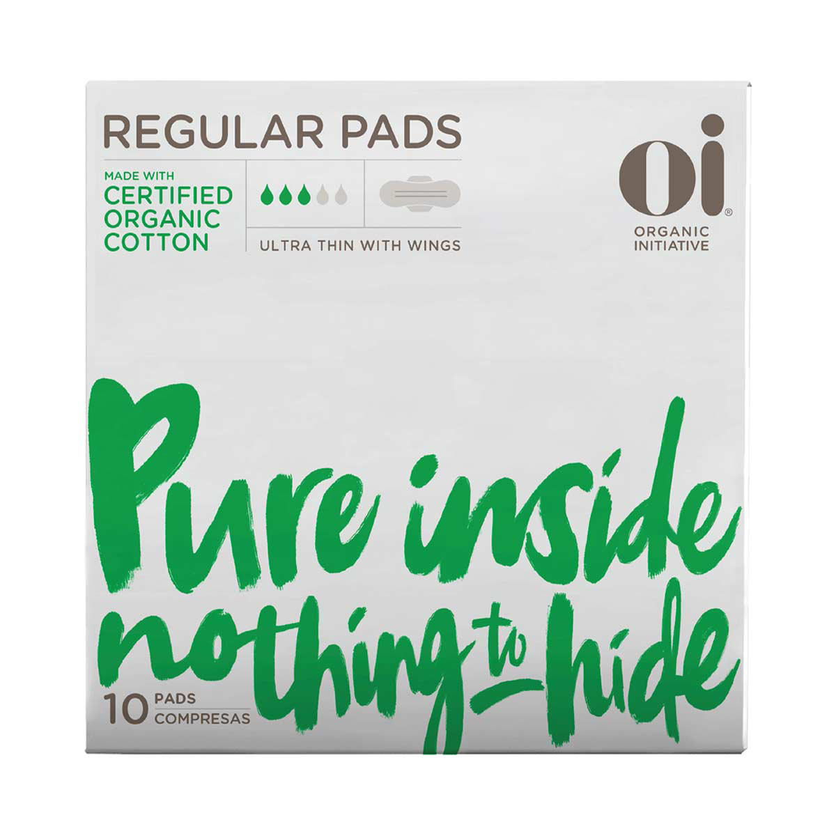 Organic Cotton Cover Regular Pads with Wings